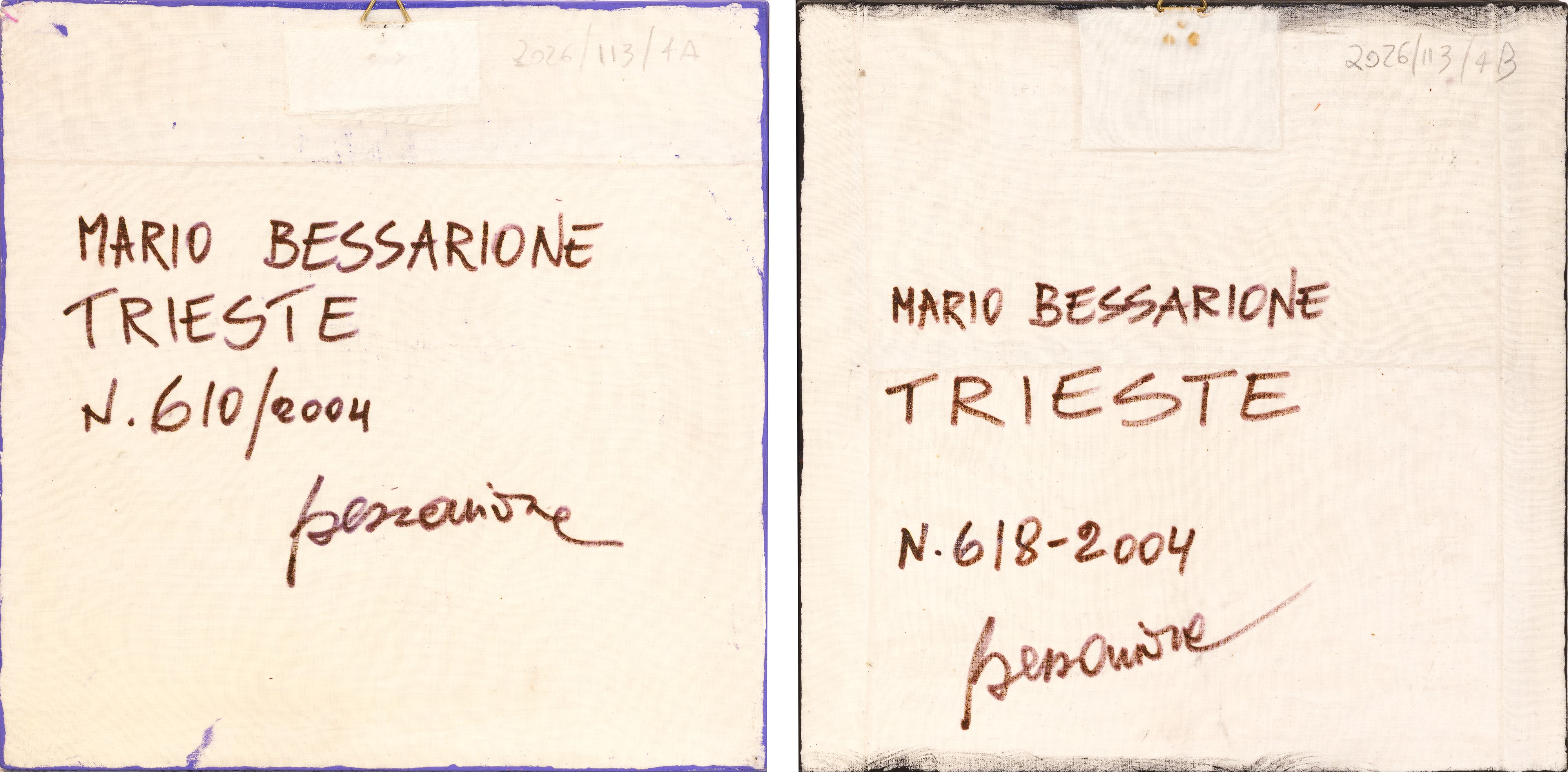 Mario Bessarione - Soggetti vari (lotto di due opere, tecniche miste con interventi su tavola)