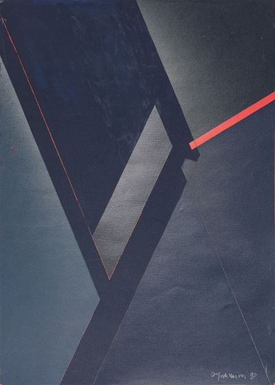 Senza titolo, olio su carta riportata su tavola (1990)