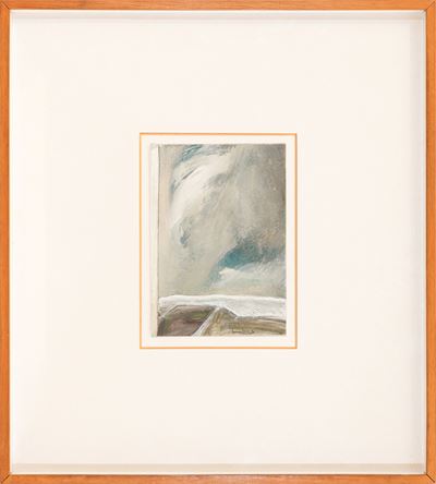 Silvio LacaseIla, Paesaggio, olio su carta (1990)