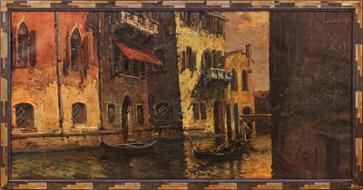 Scorcio di Venezia, olio su tavola