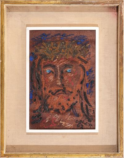 Ritratto, tecnica mista su tavola (1967)