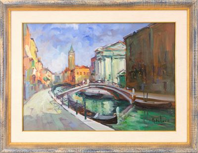 Rio veneziano, olio su tela