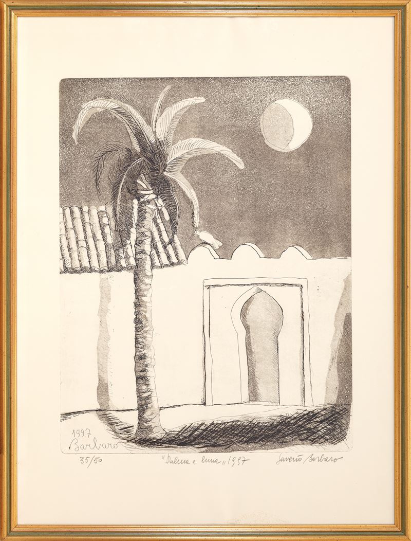 Saverio Barbaro - Palma e Luna, acquaforte (es. 35/50) 1997