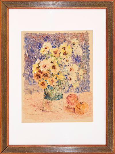 Vaso di fiori, monotipo su carta (1965)