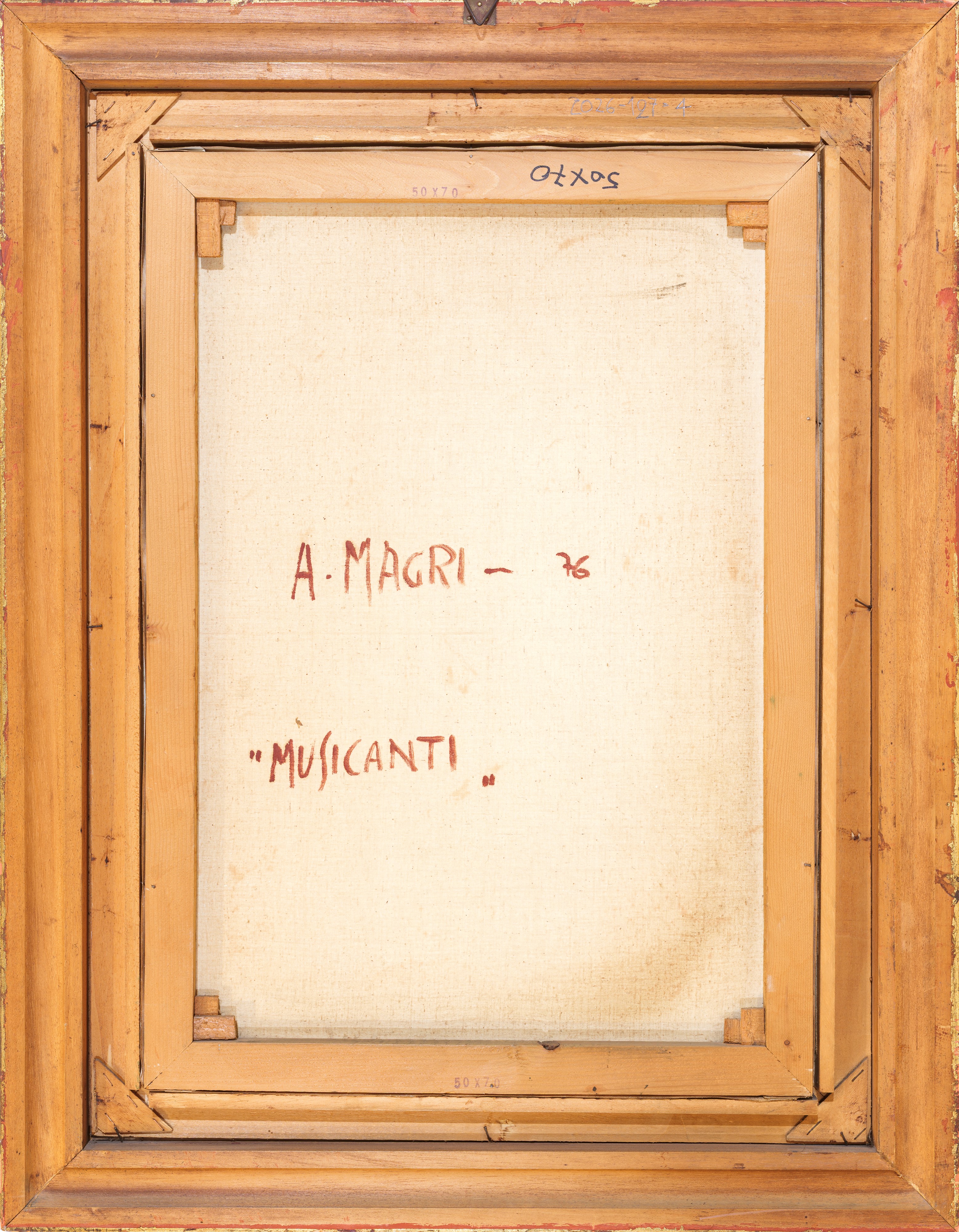 Antenore Magri - Musicanti, olio su tela