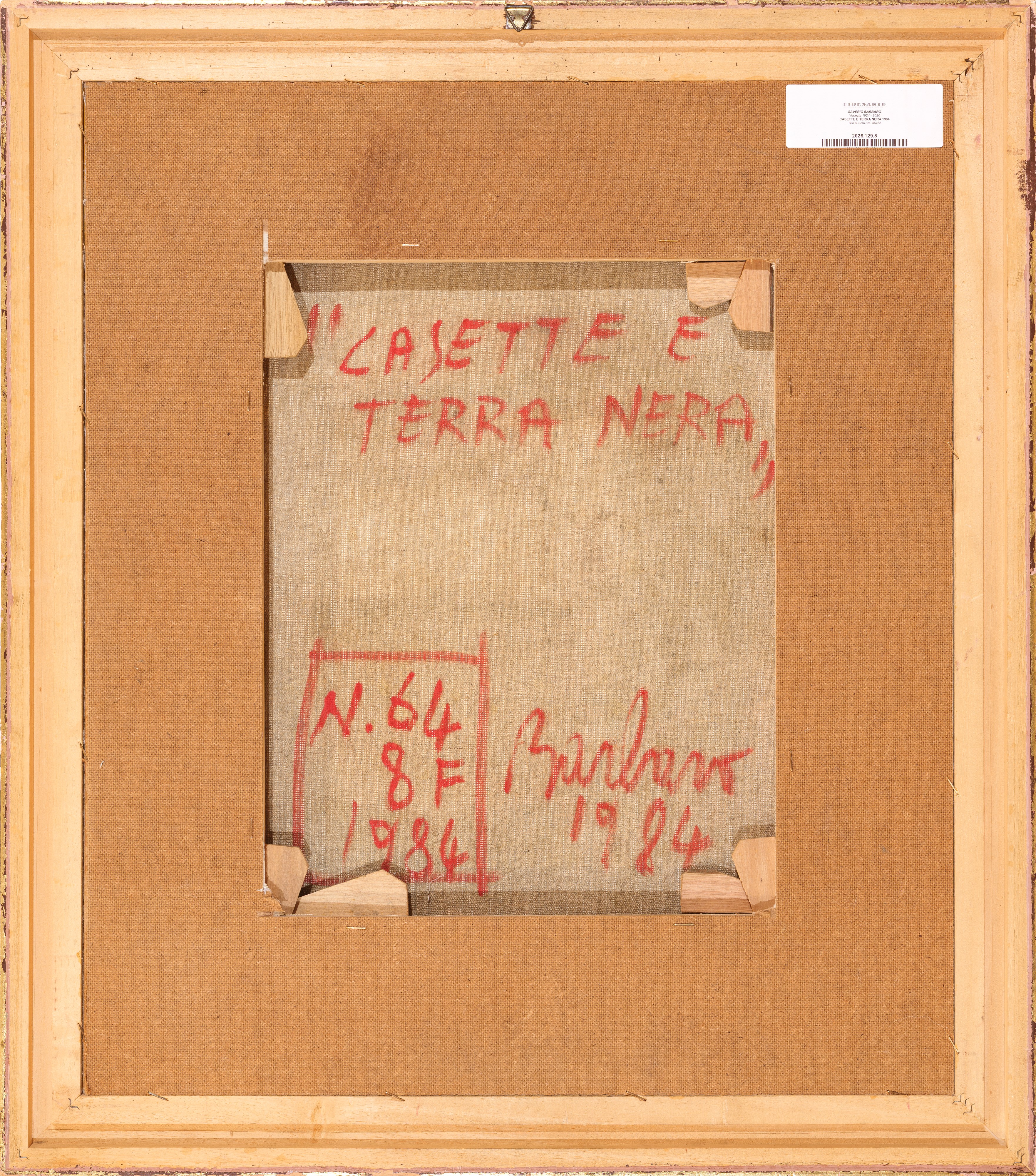 Saverio Barbaro - Casette e terra nera, olio su tela