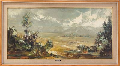 Roberto Faganell, Paesaggio, olio su tavola