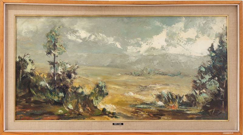 Roberto Faganell, Paesaggio, olio su tavola