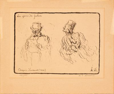 Les gens de justice. Croquis d’avocat, litografia (es. 73/80), 1886