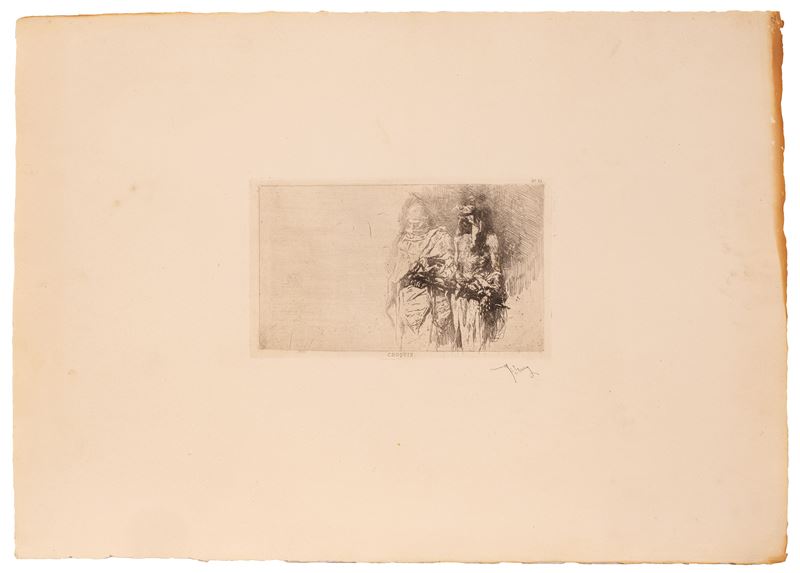 Mariano Fortuny Marsal - Croquis, acquaforte