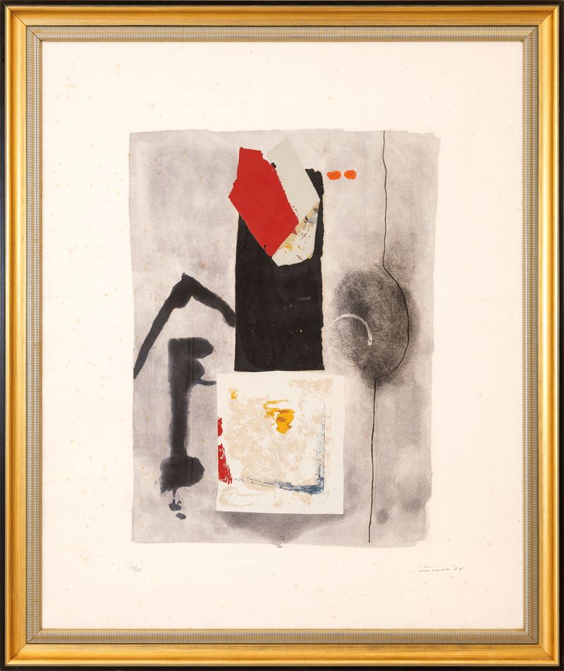 Giuseppe Santomaso - Composizione, acquaforte acquatinta (es. 57/75) 1986