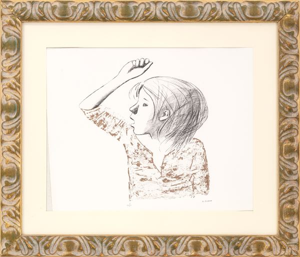 XAVIER BUENO - Little girl with raised arm