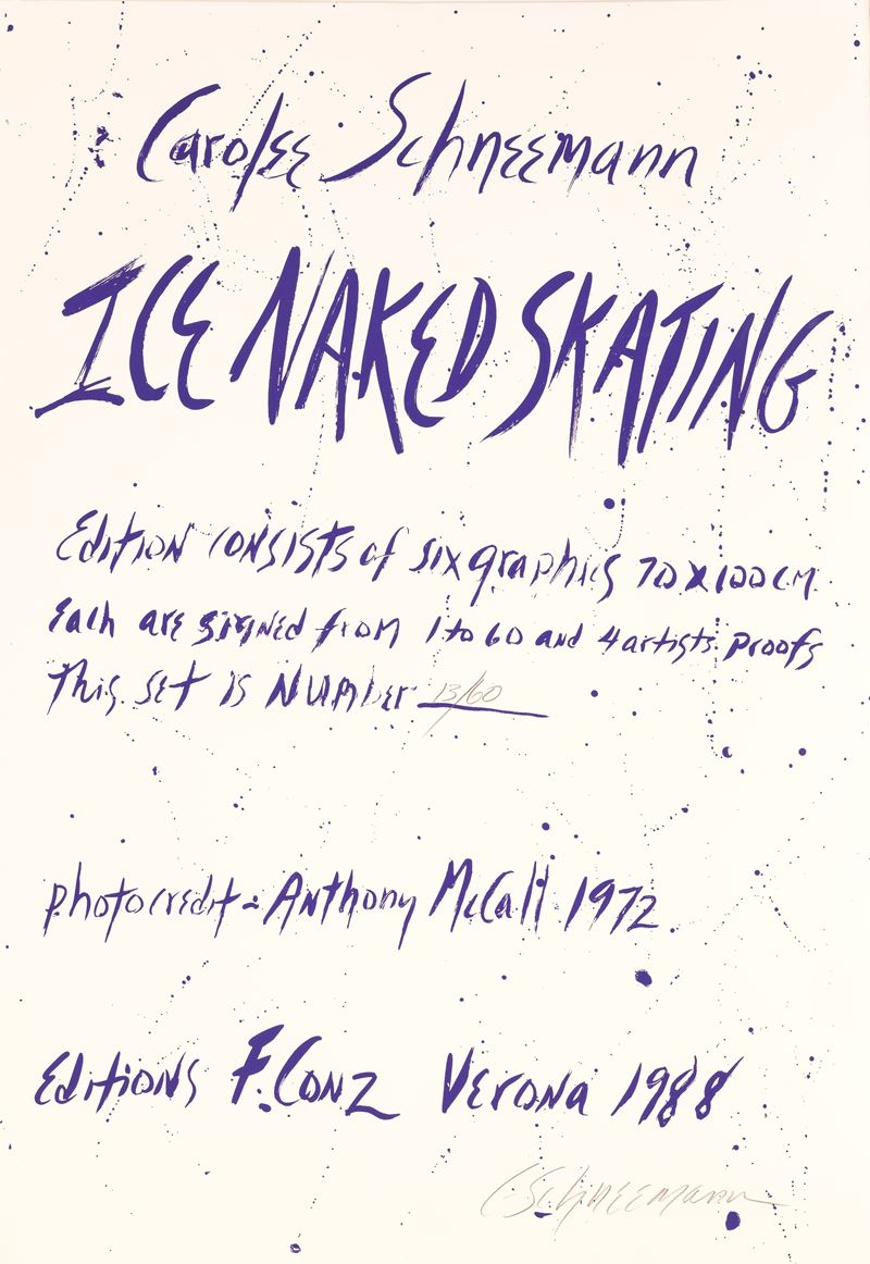 Carolee Schneemann - Ice naked skating (cartella con 6 serigrafie)