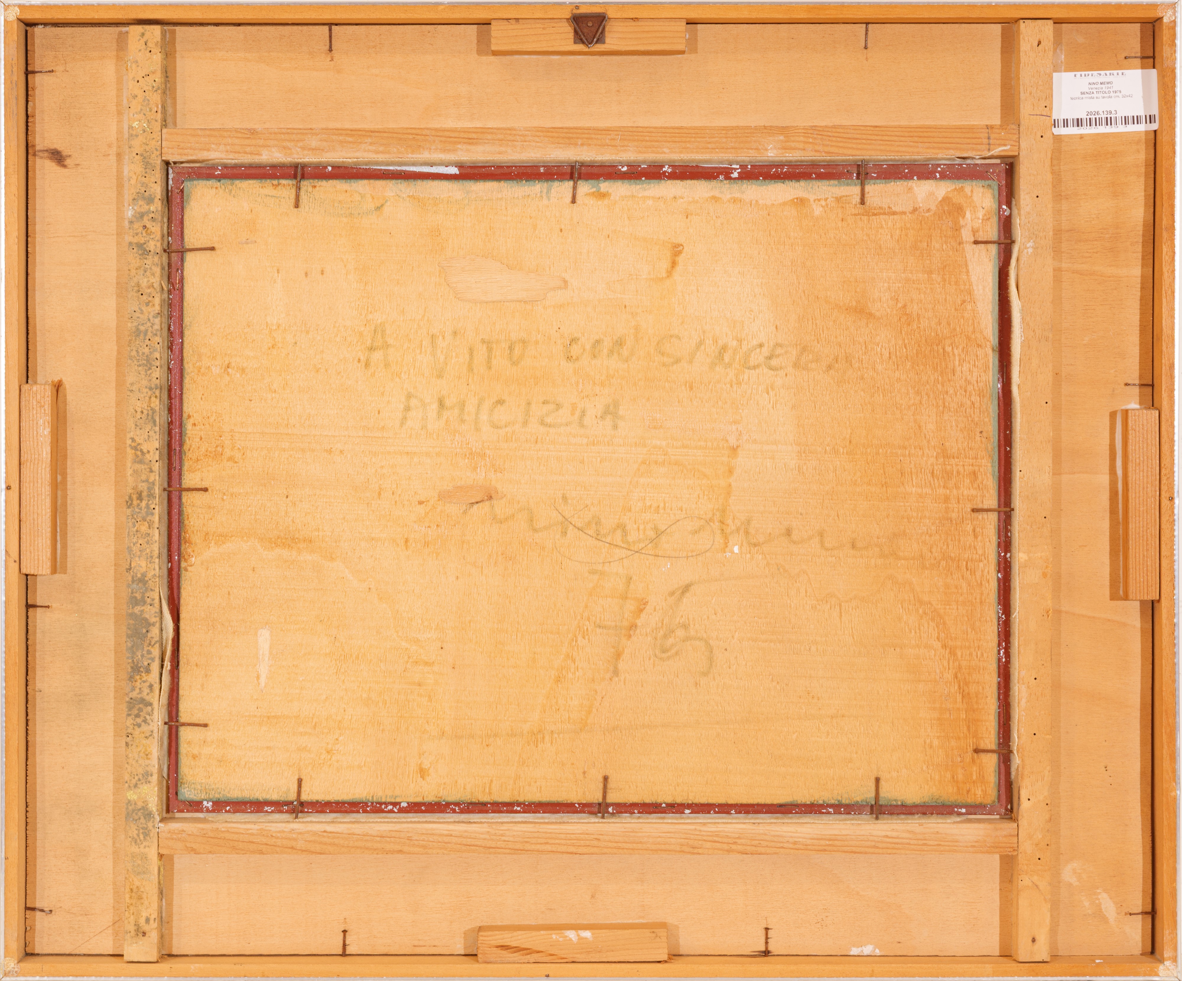Nino Memo - Senza titolo (tecnica mista su tavola), 1975