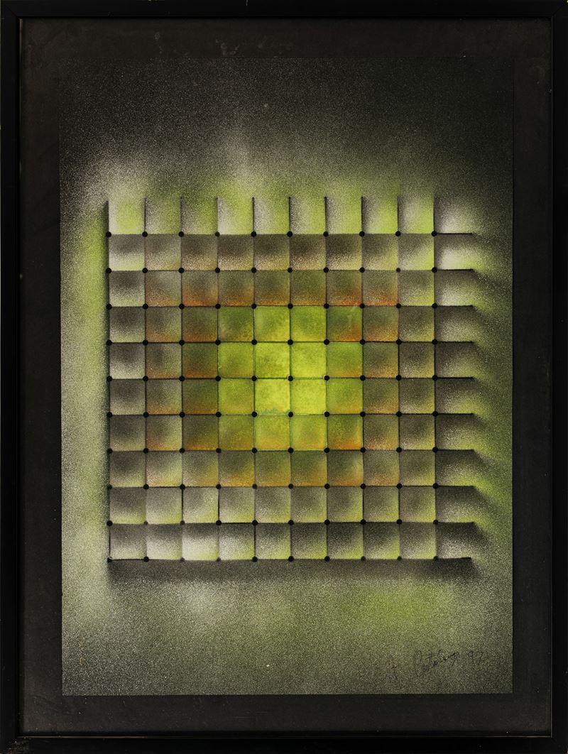 Franco Costalonga - Strutturazione (tecnica mista su cartoncino), 1997