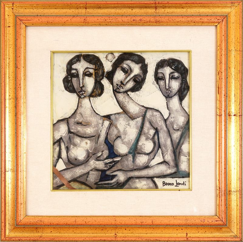 Bruno Landi - Le tre sorelle, tecnica mista su tela (2003)