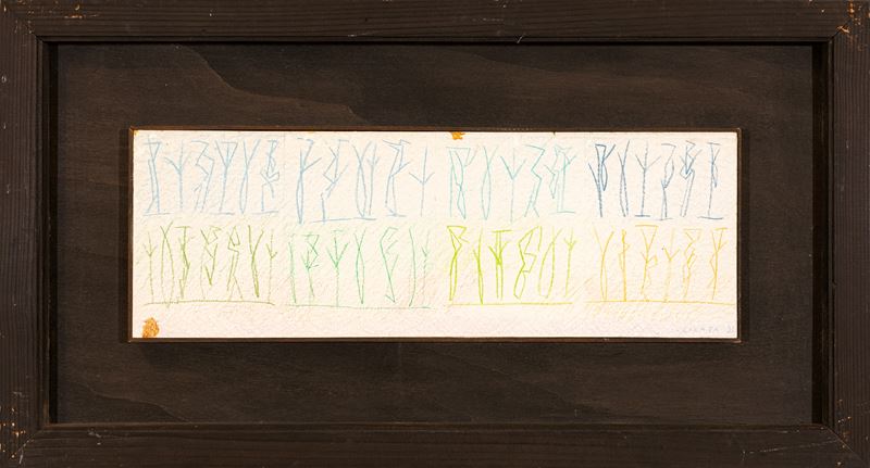 Riccardo Licata - Composizione (pastelli su cartoncino), 1993