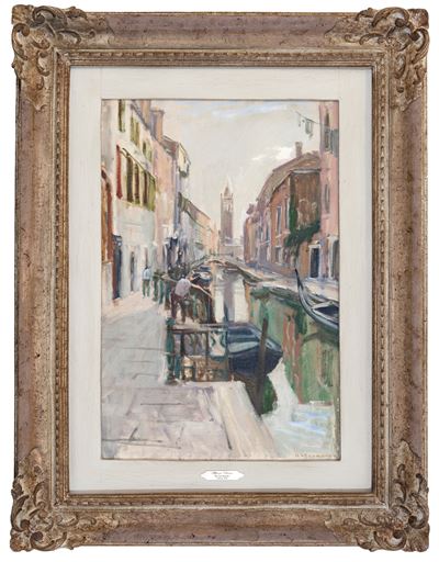 Rio San Barnaba, olio su tela