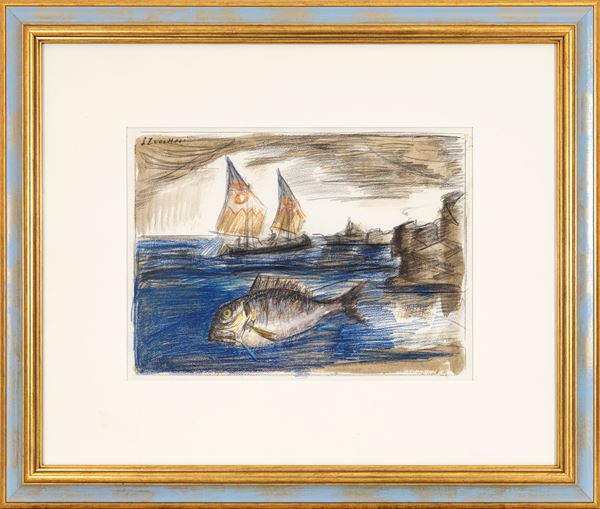 LUIGI ZUCCHERI - Gilt-head bream in a lagoon landscape with Bragozzo