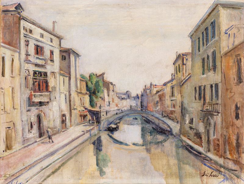 Fioravante Seibezzi - Rio della Sensa, olio su tela