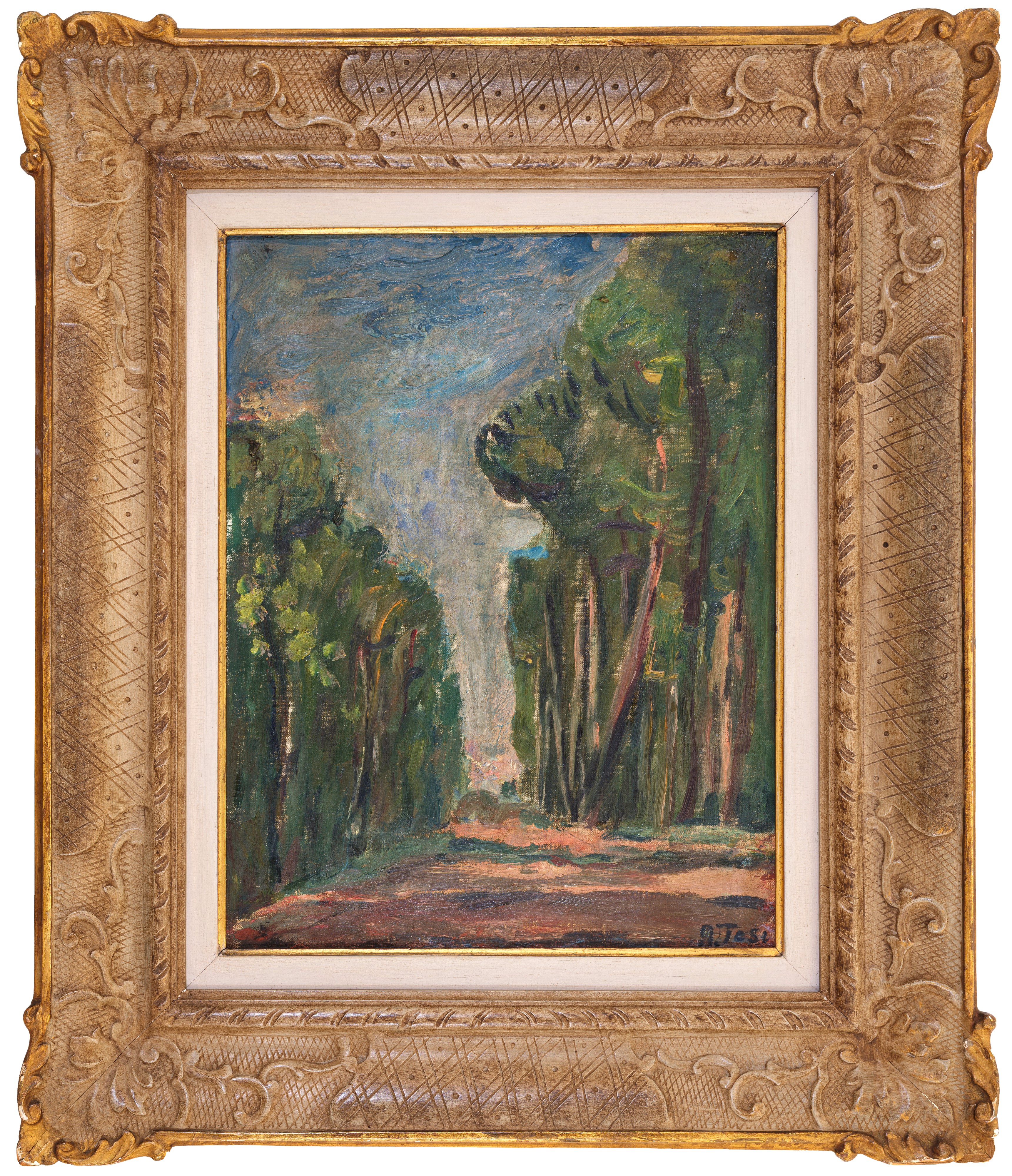 Arturo Tosi - Viale alberato, olio su tela