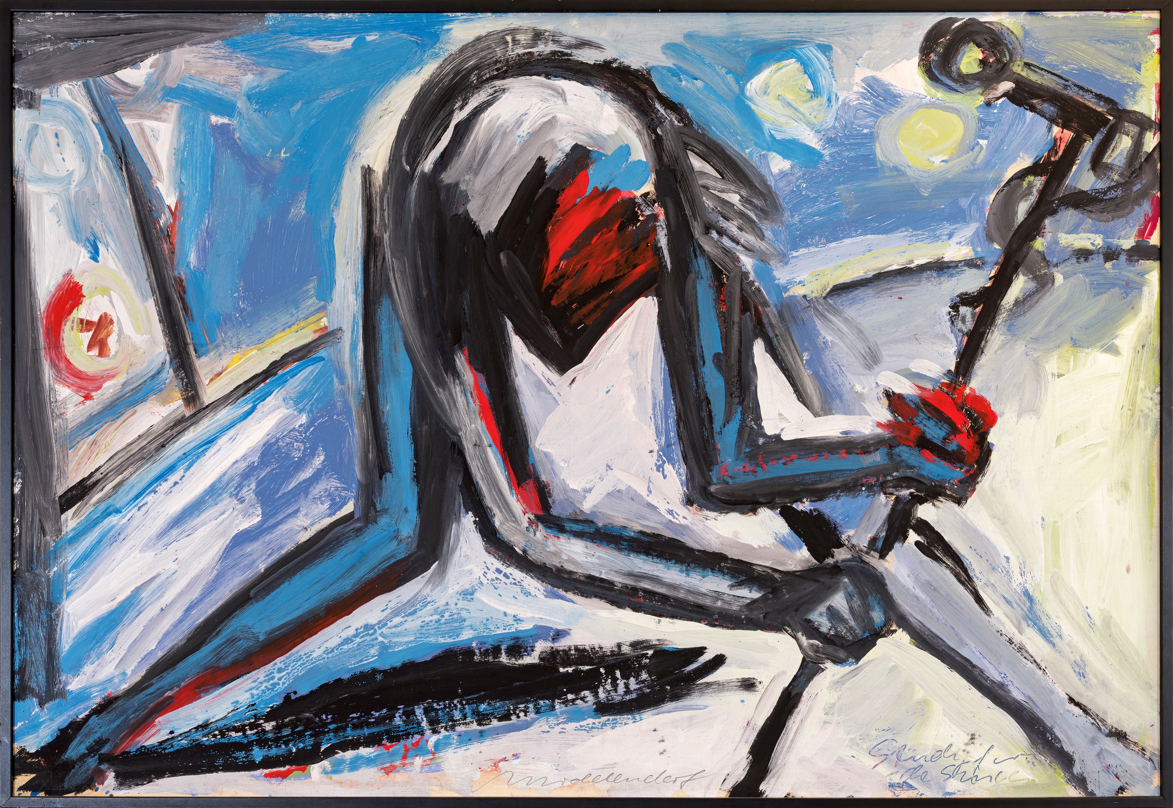 Helmut Middendorf - Senza titolo, tempera su carta intelata (70x100 cm)