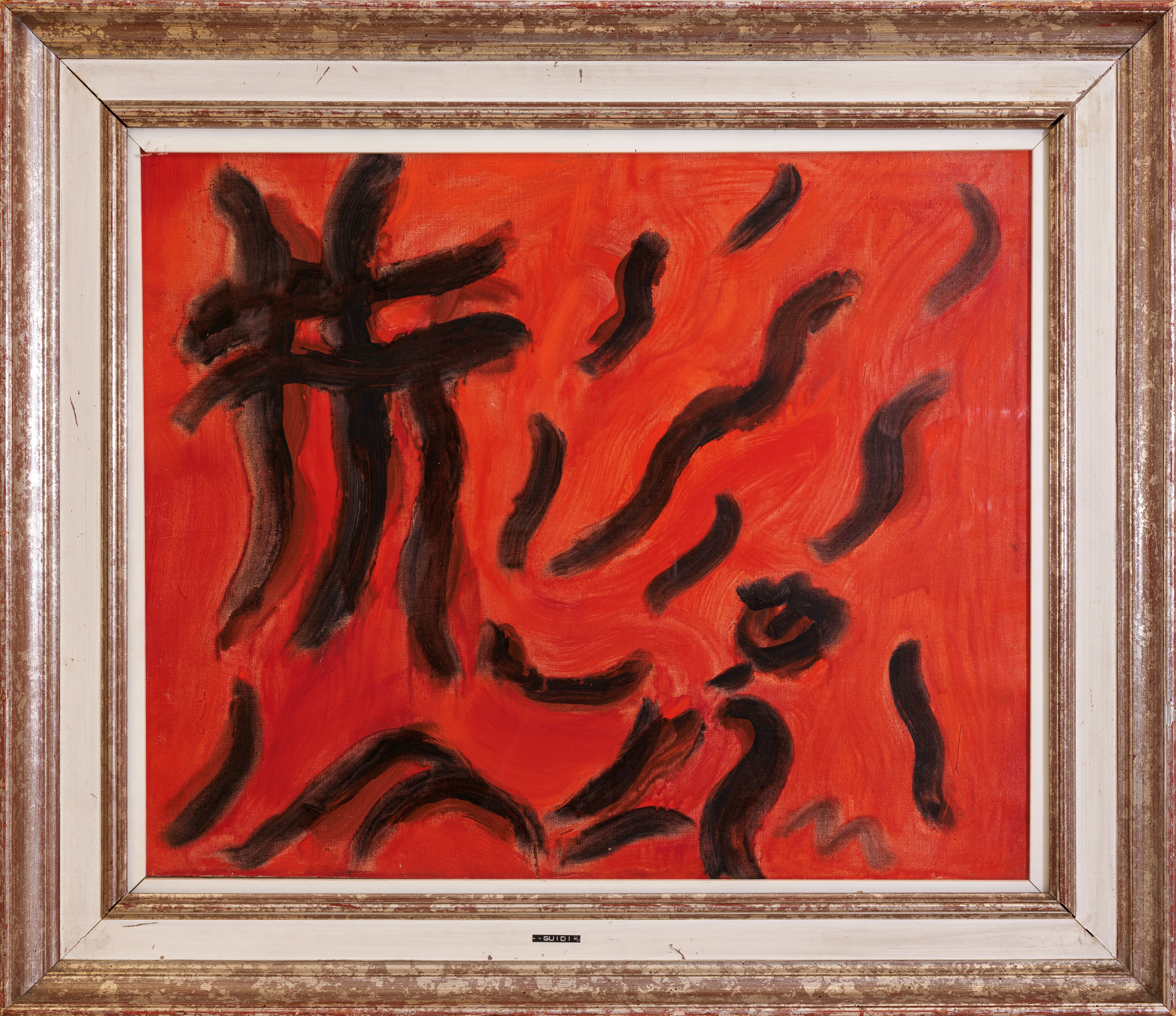 Virgilio Guidi - Figura nello spazio, olio su tela