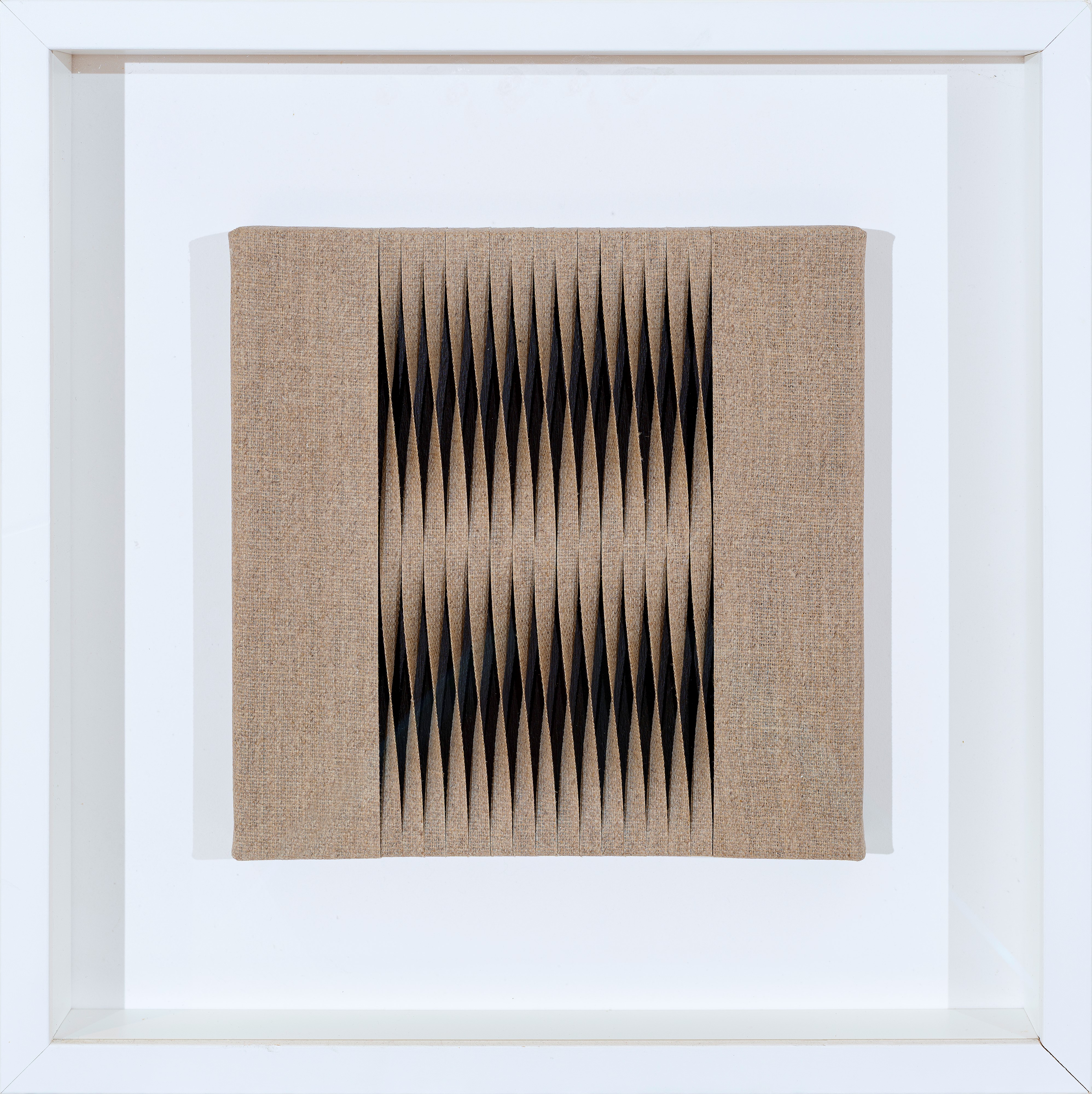 Alberto Biasi - A Rossella (torsione di lamelle su tela grezza, 2007)