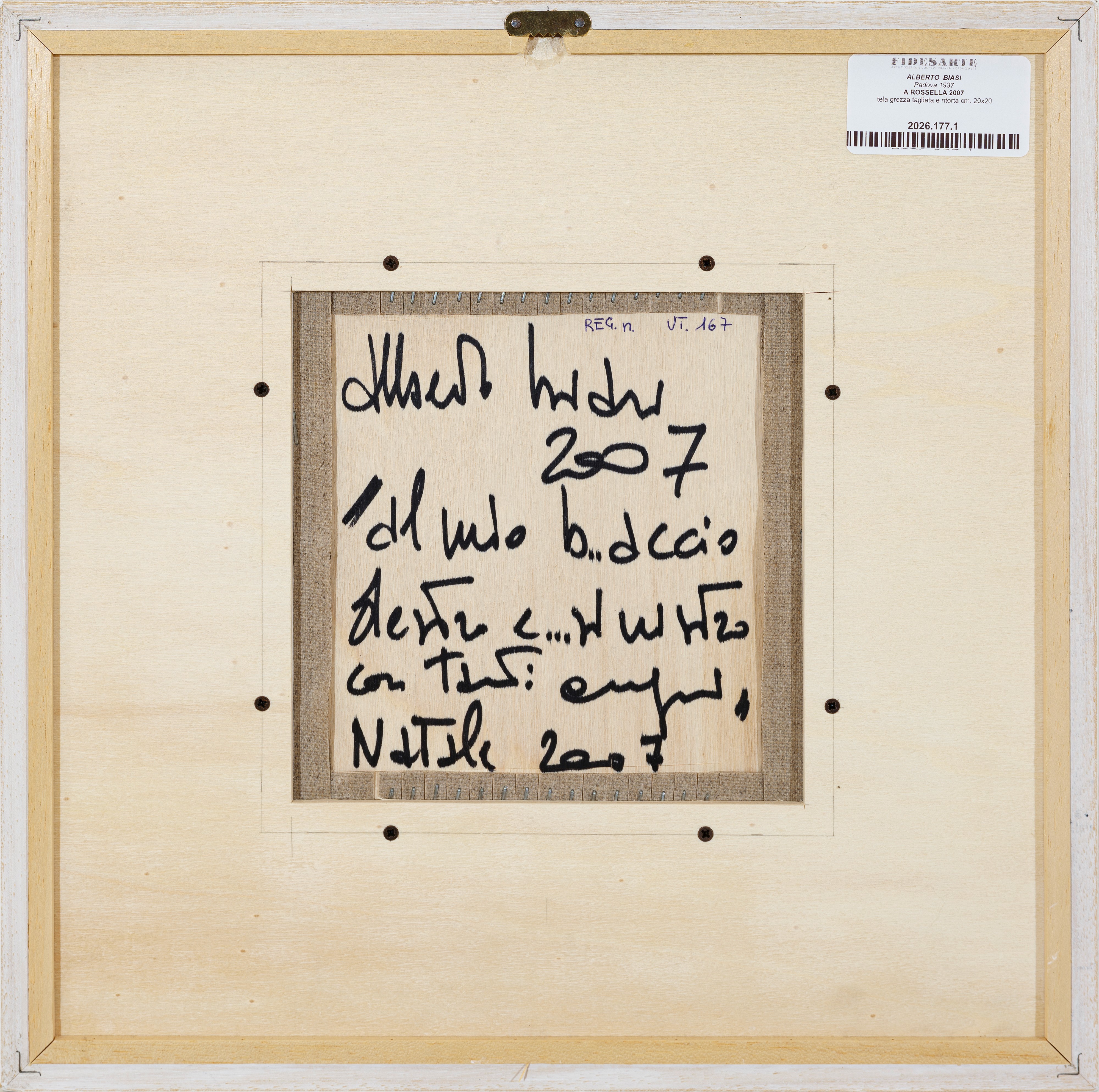 Alberto Biasi - A Rossella (torsione di lamelle su tela grezza, 2007)