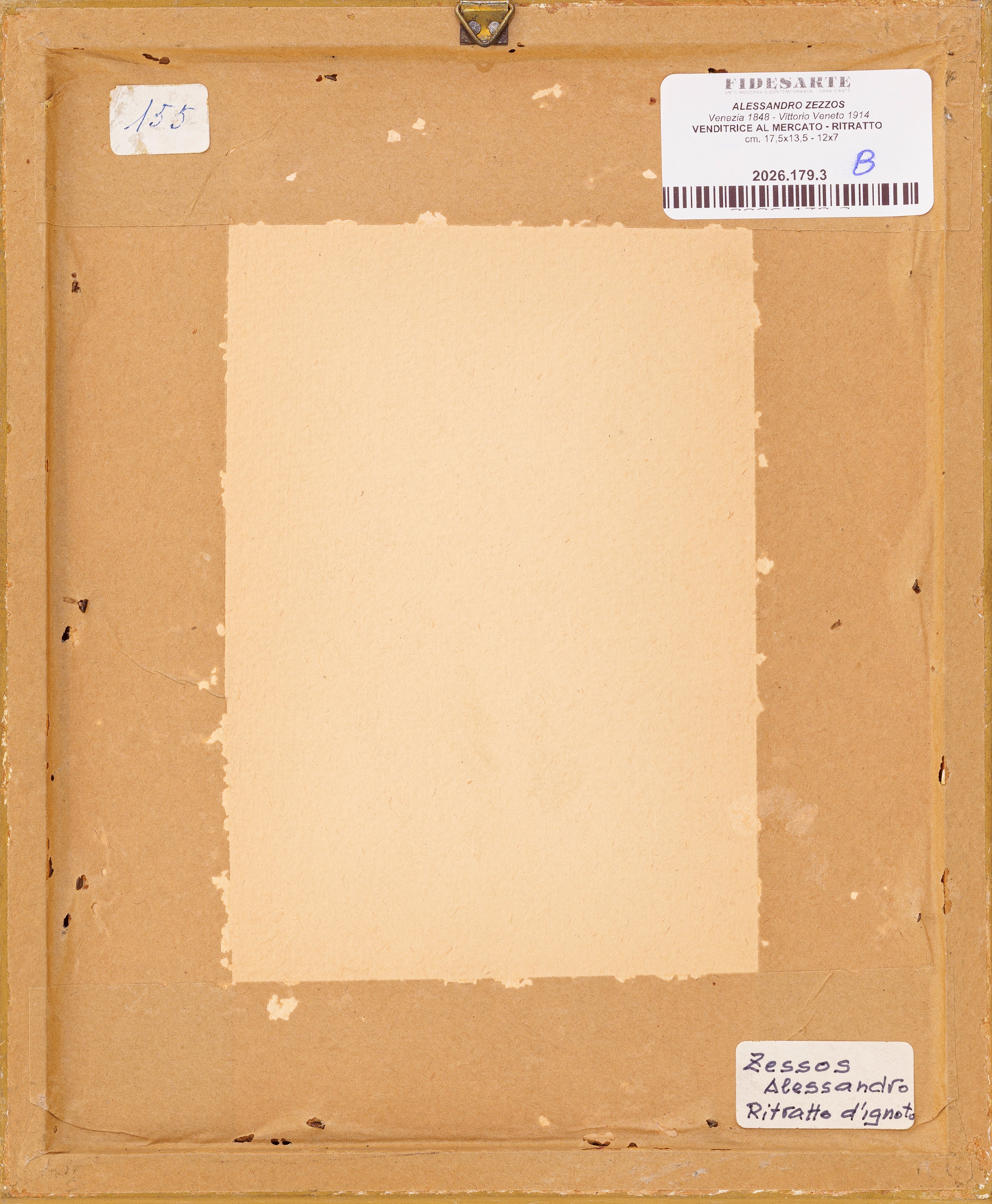 Alessandro Zezzos - Venditrice al mercato (Ritratto) – olio su tavola e/o cartone