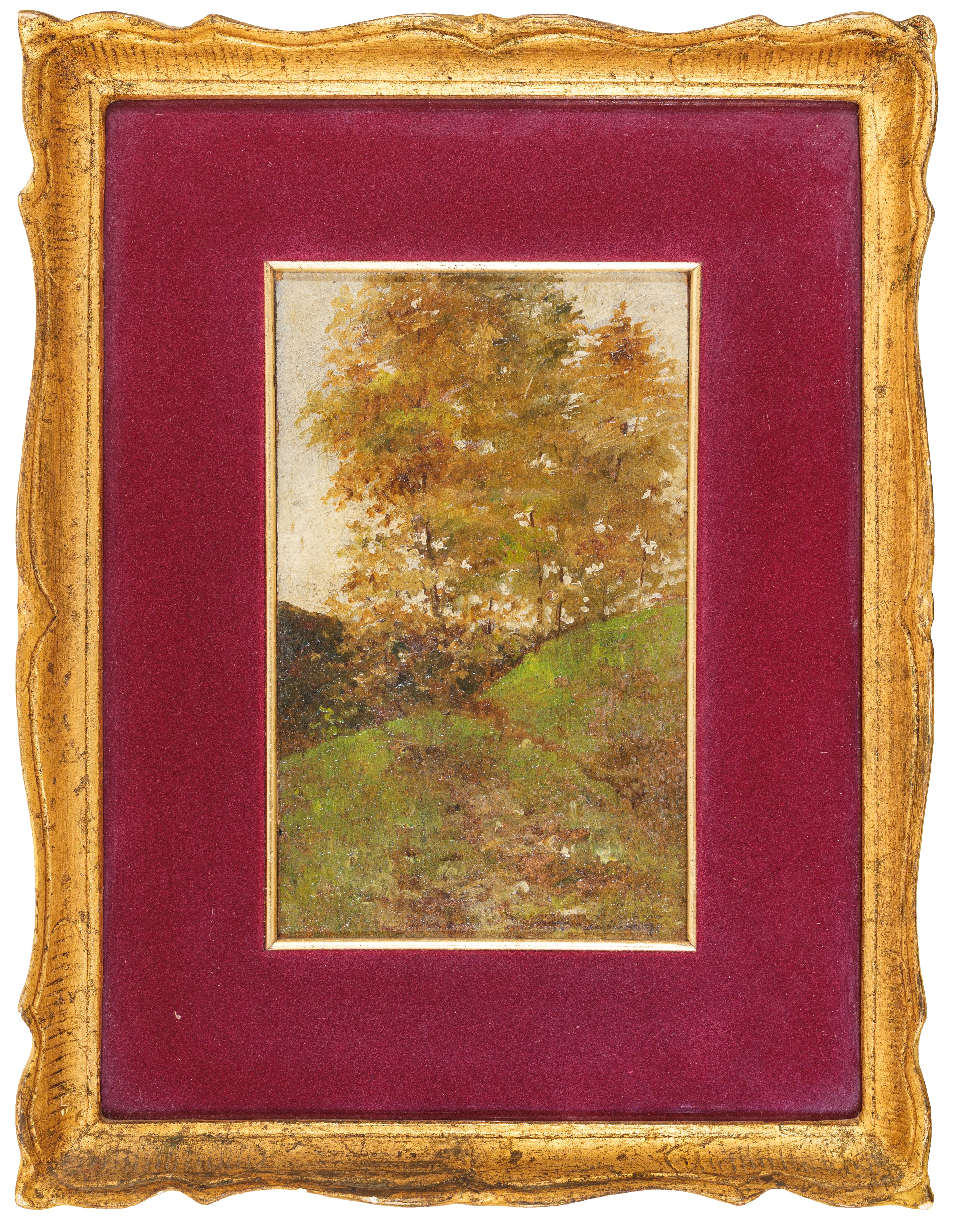 Pietro Fragiacomo - Paesaggio di montagna, olio su cartone