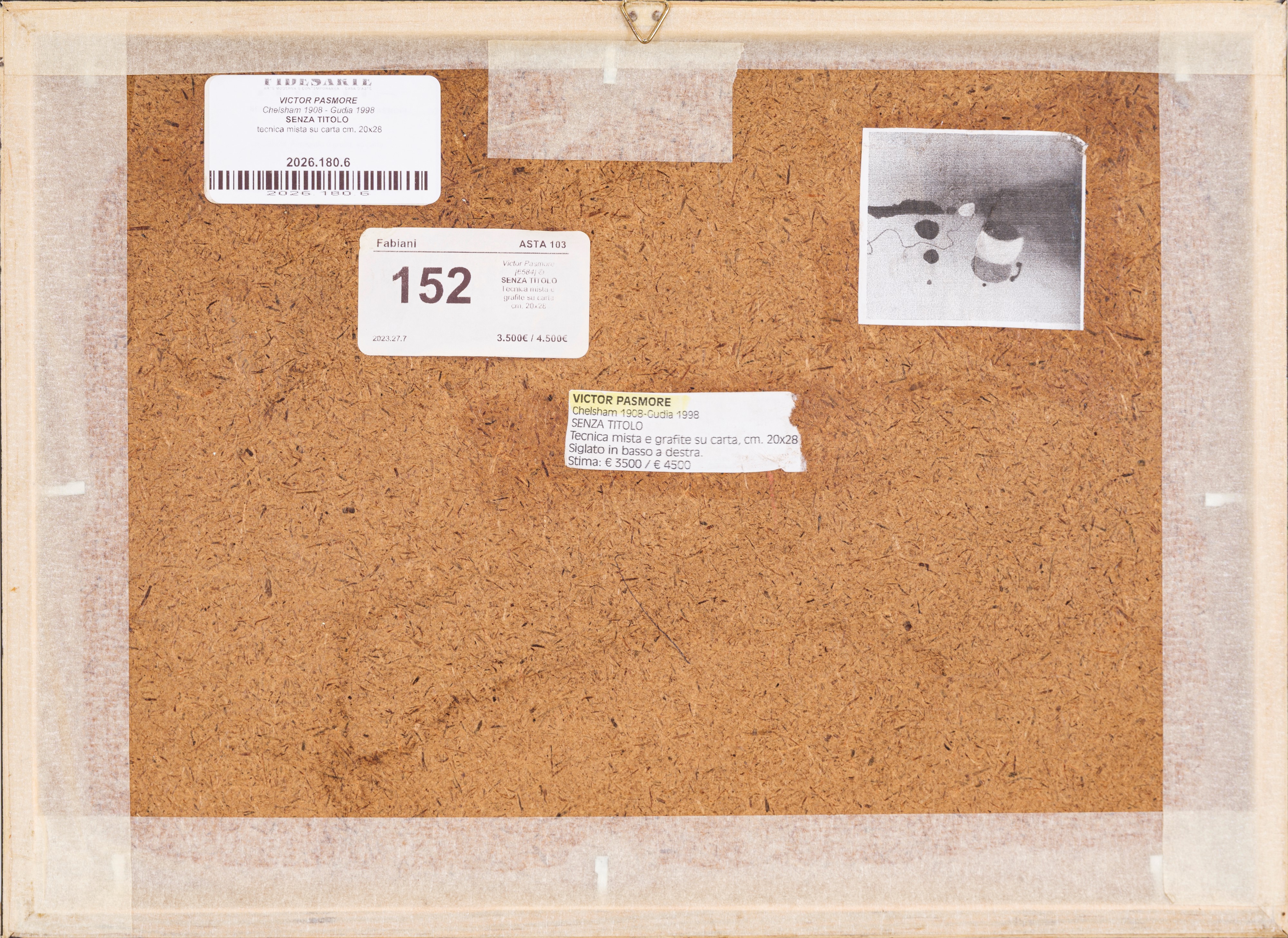 Victor Pasmore - Tecnica mista su carta (siglato in basso a destra)