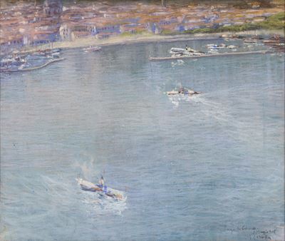 Lago di Como (tecnica mista su cartoncino), 1908