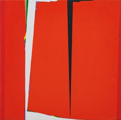 Pittura in rosso, olio su tela