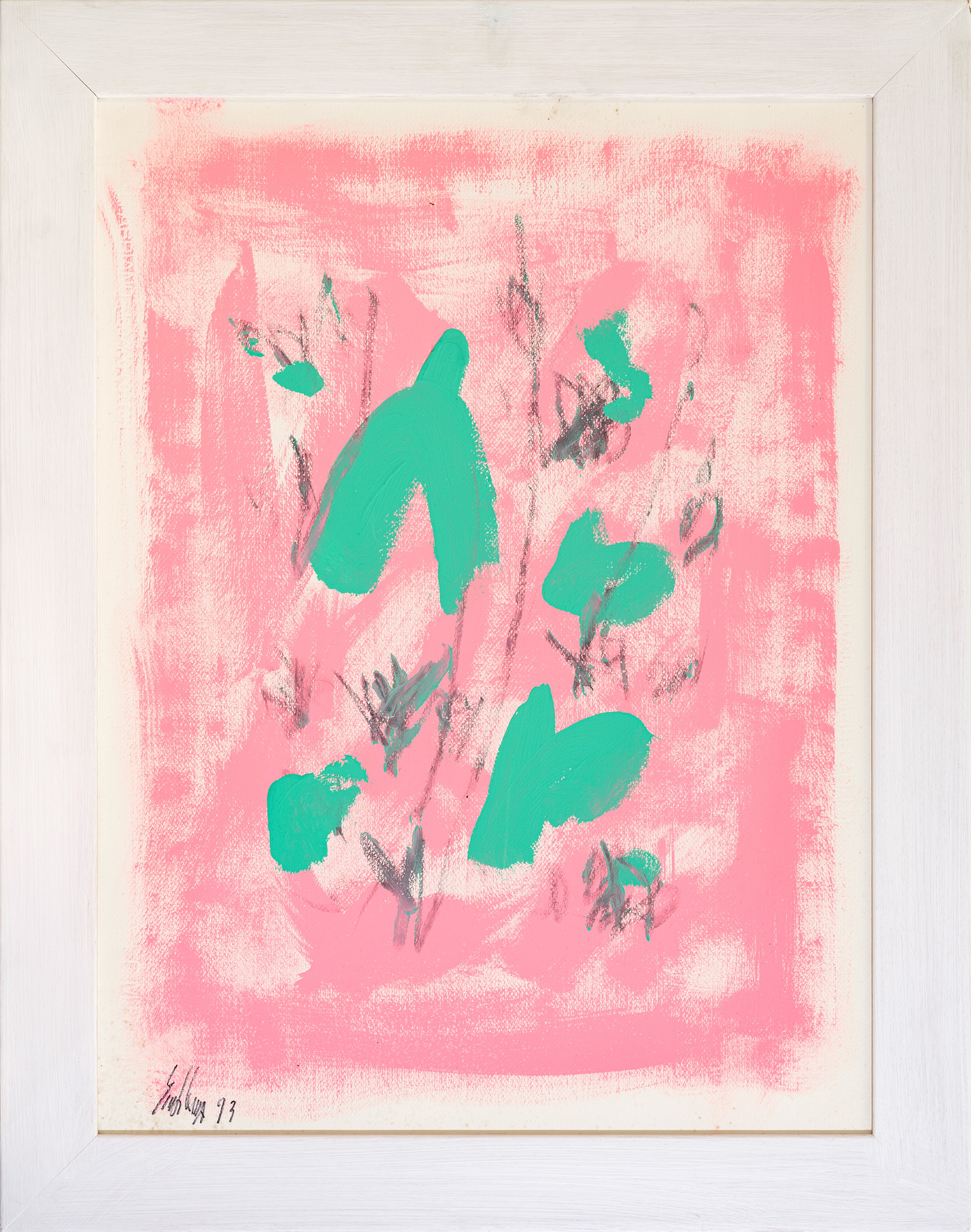 Salvatore Emblema - Senza titolo (tecnica mista su carta), 1993