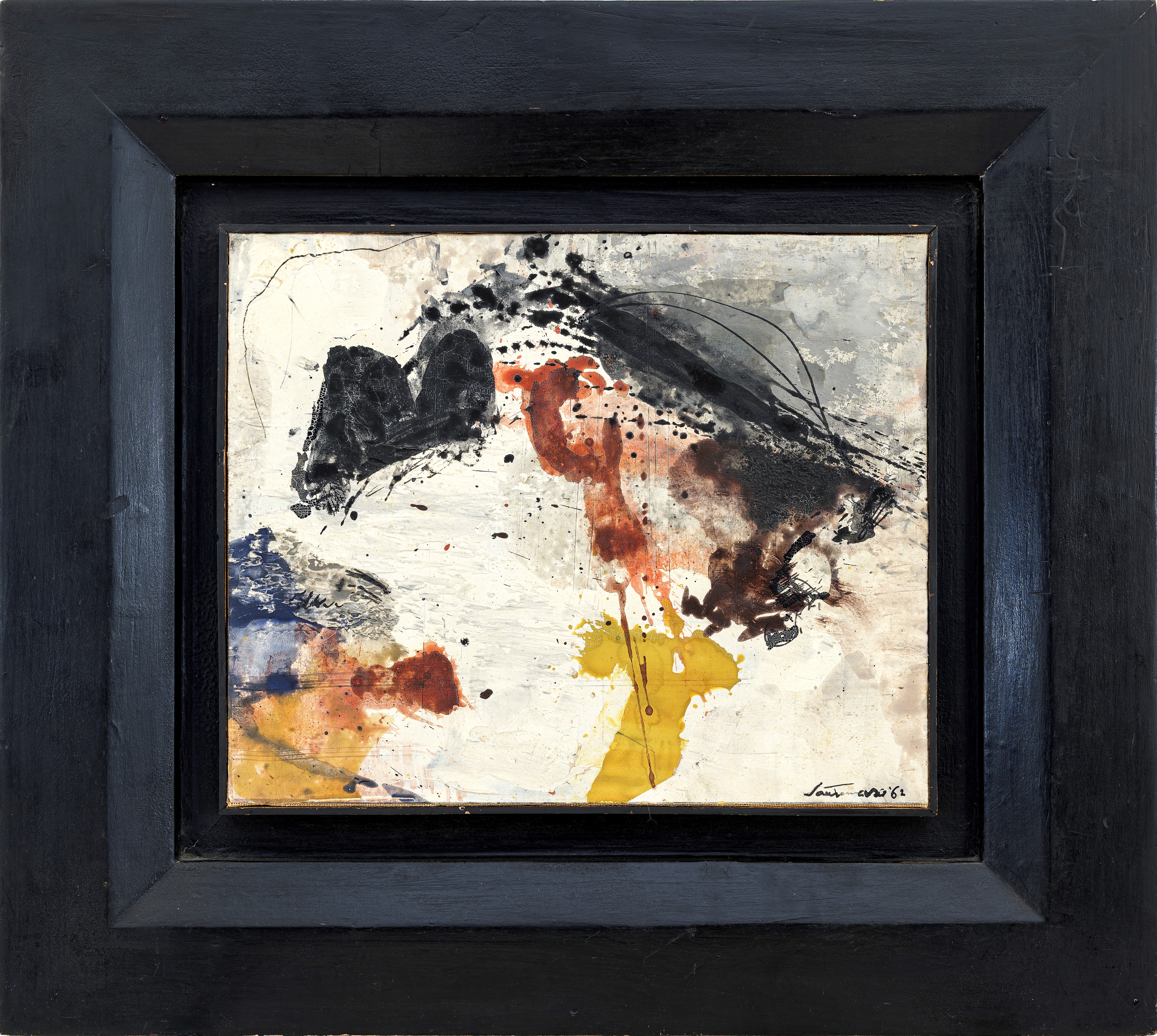 Giuseppe Santomaso - Composizione, olio su carta intelata