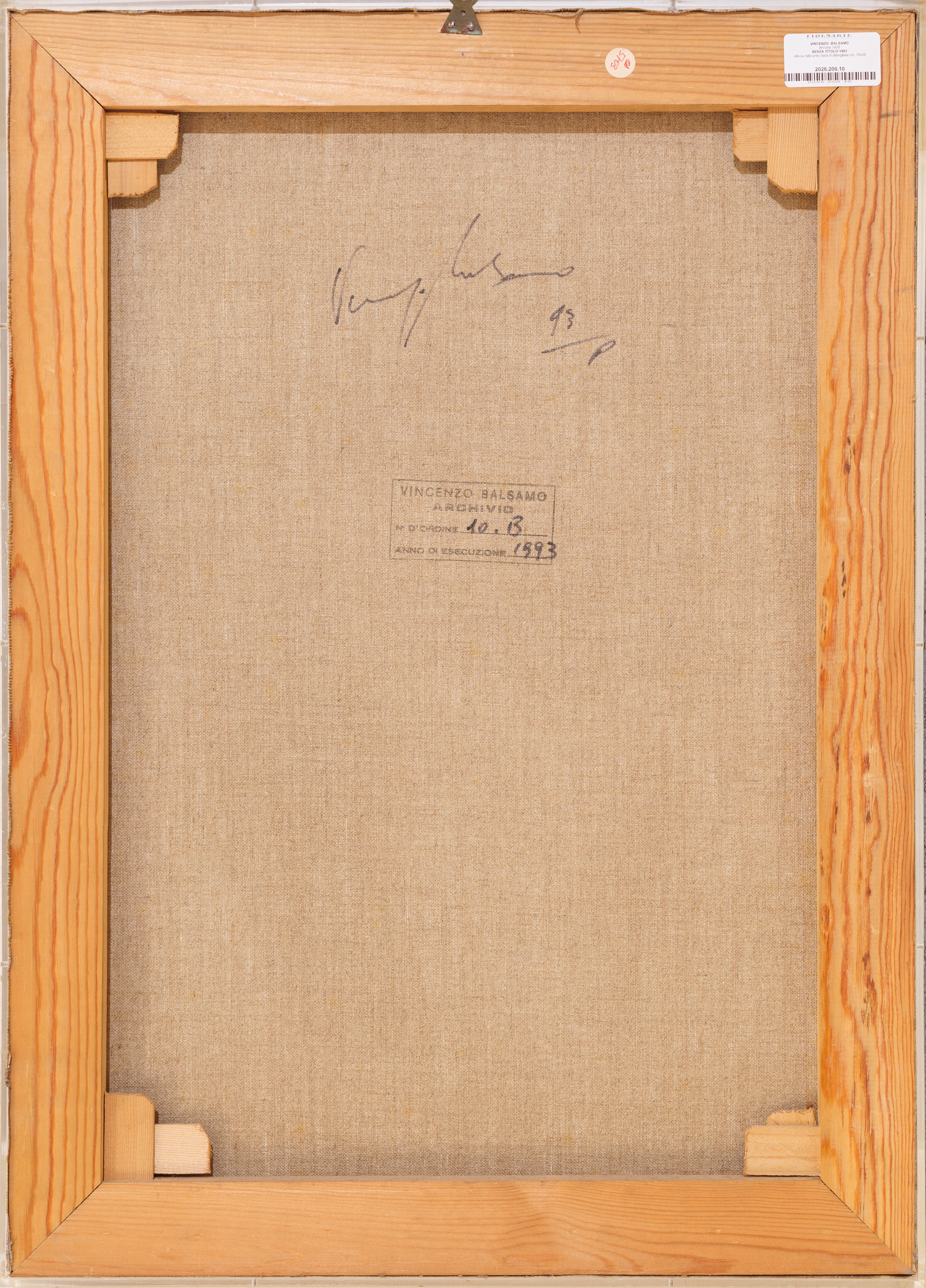 Vincenzo Balsamo - Senza titolo, olio su tela entro teca in plexiglass (1993)