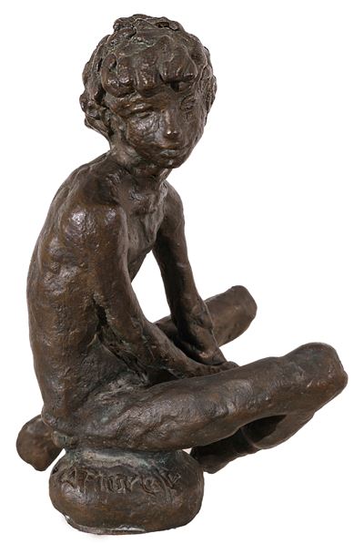 Figura giovanile, scultura in bronzo a cera persa (1977)
