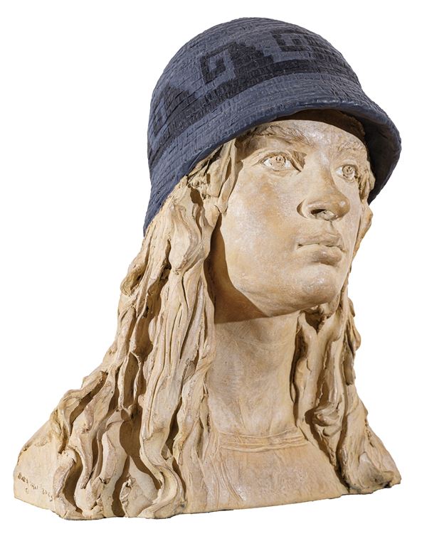 GIUSEPPE BERGOMI - Testa di Ilaria con cappello