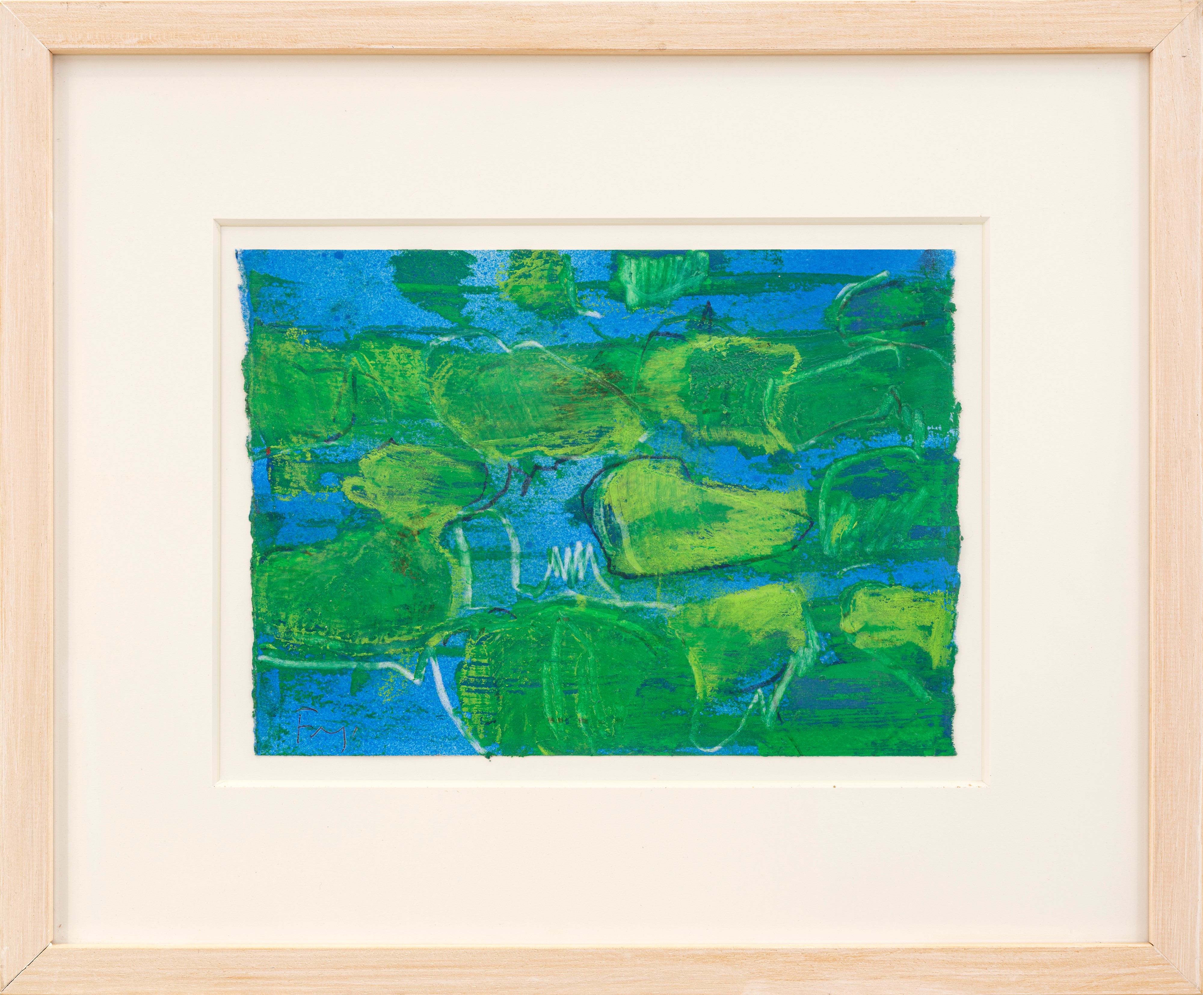 Giovanni Frangi - Ninfee, olio su cartoncino