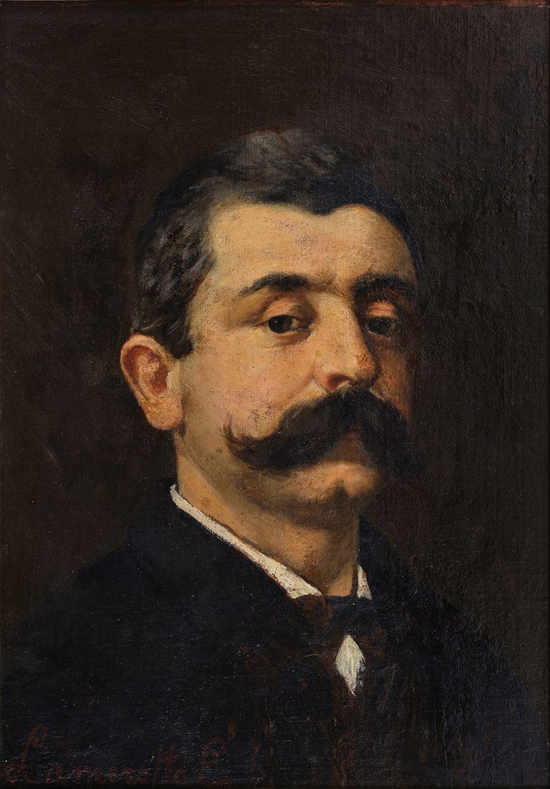 Egisto Lancerotto - Ritratto di uomo, olio su tavola