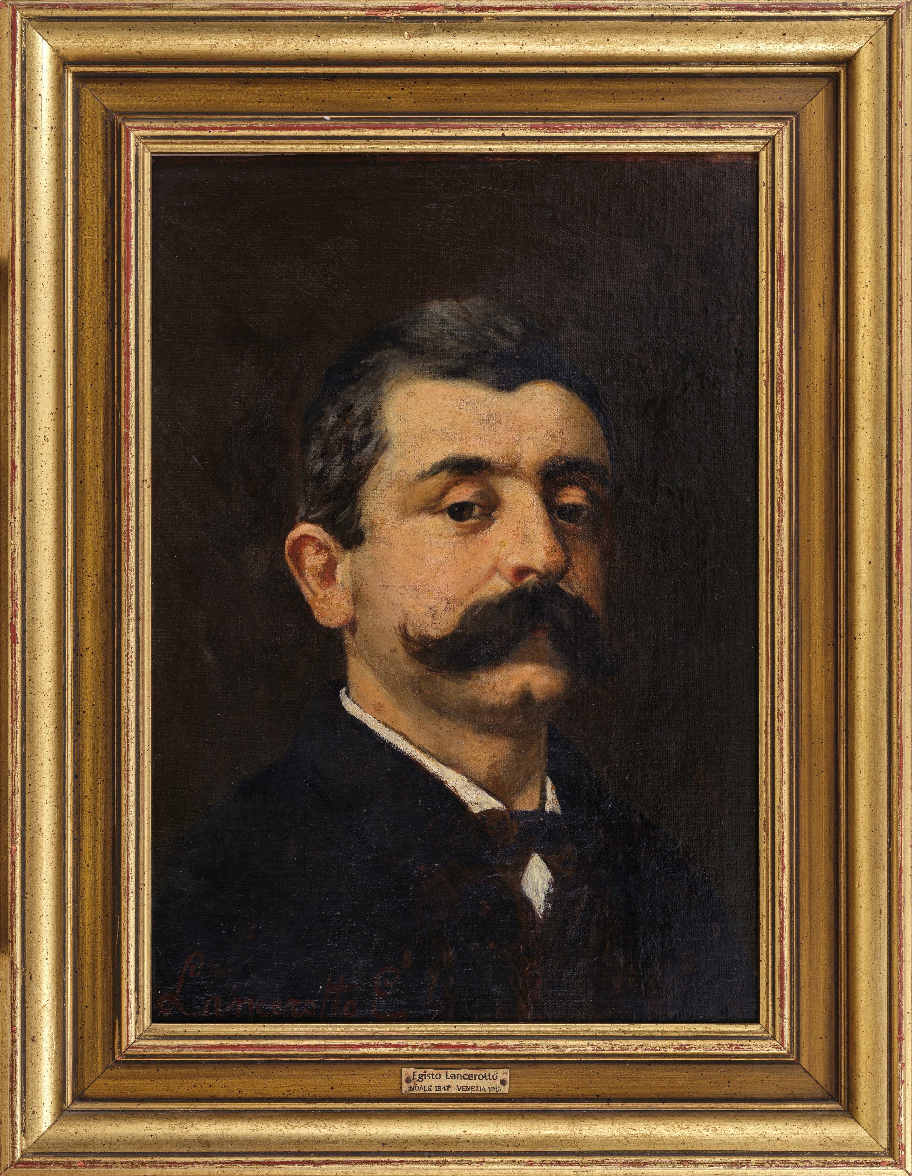Egisto Lancerotto - Ritratto di uomo, olio su tavola