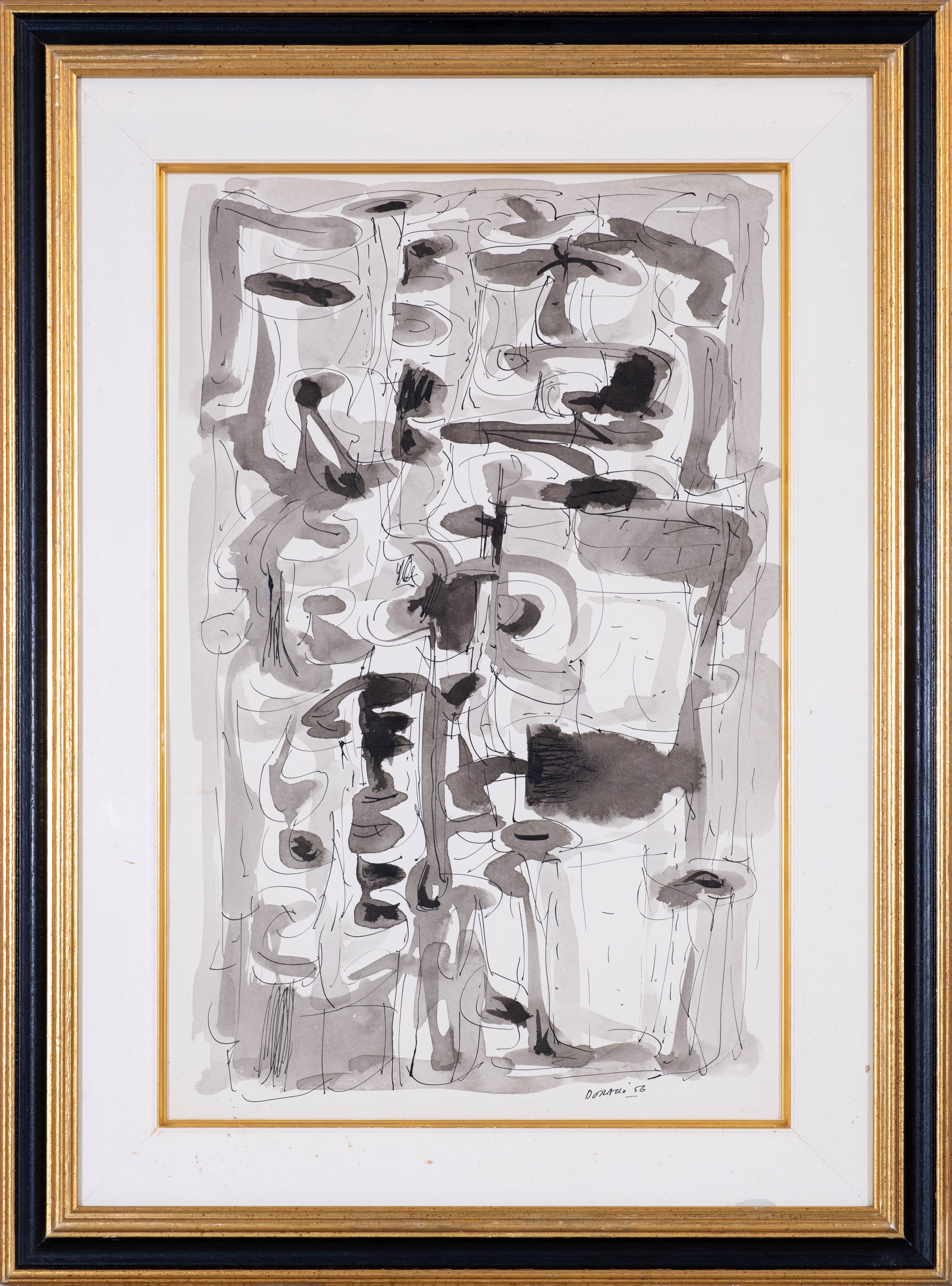 Piero Dorazio - Senza titolo, inchiostro e acquerello su carta (1956)