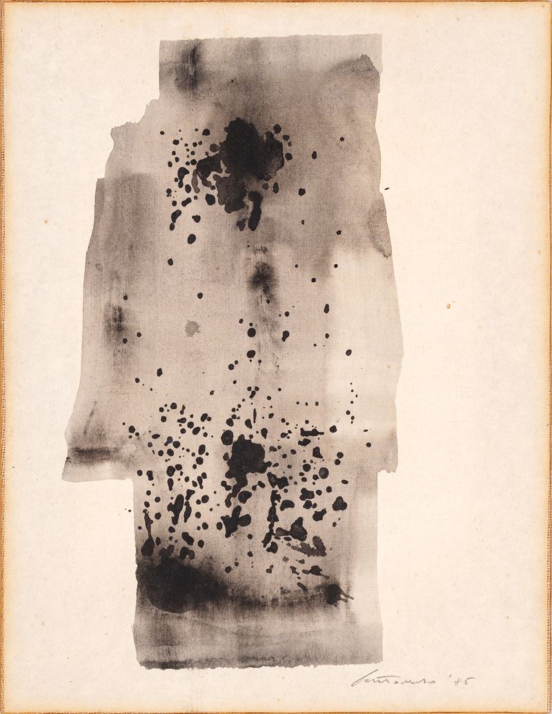 Giuseppe Santomaso - Studio in gouache su carta intelata (1985)
