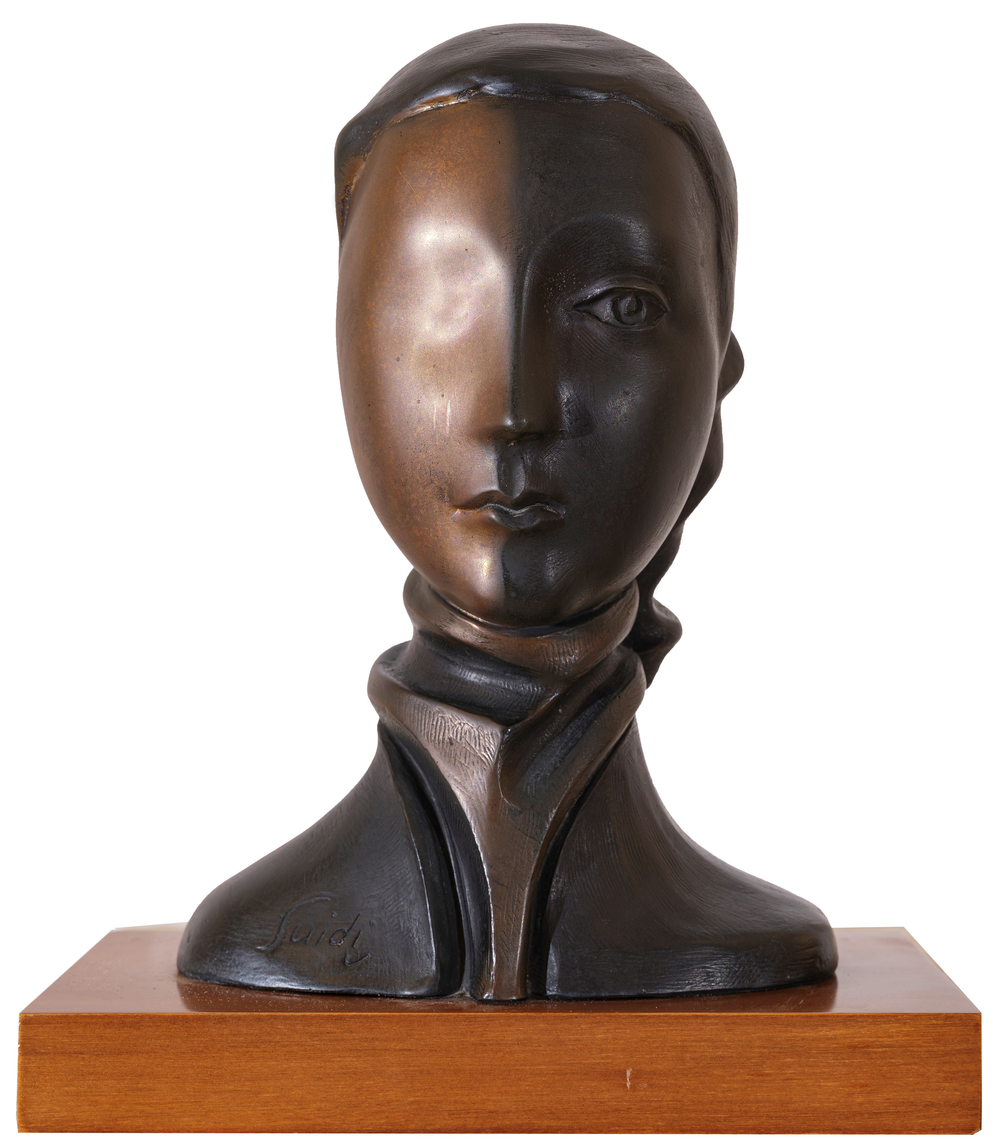 Virgilio Guidi - Testina in bronzo a cera persa (ed. 56/95), 1982