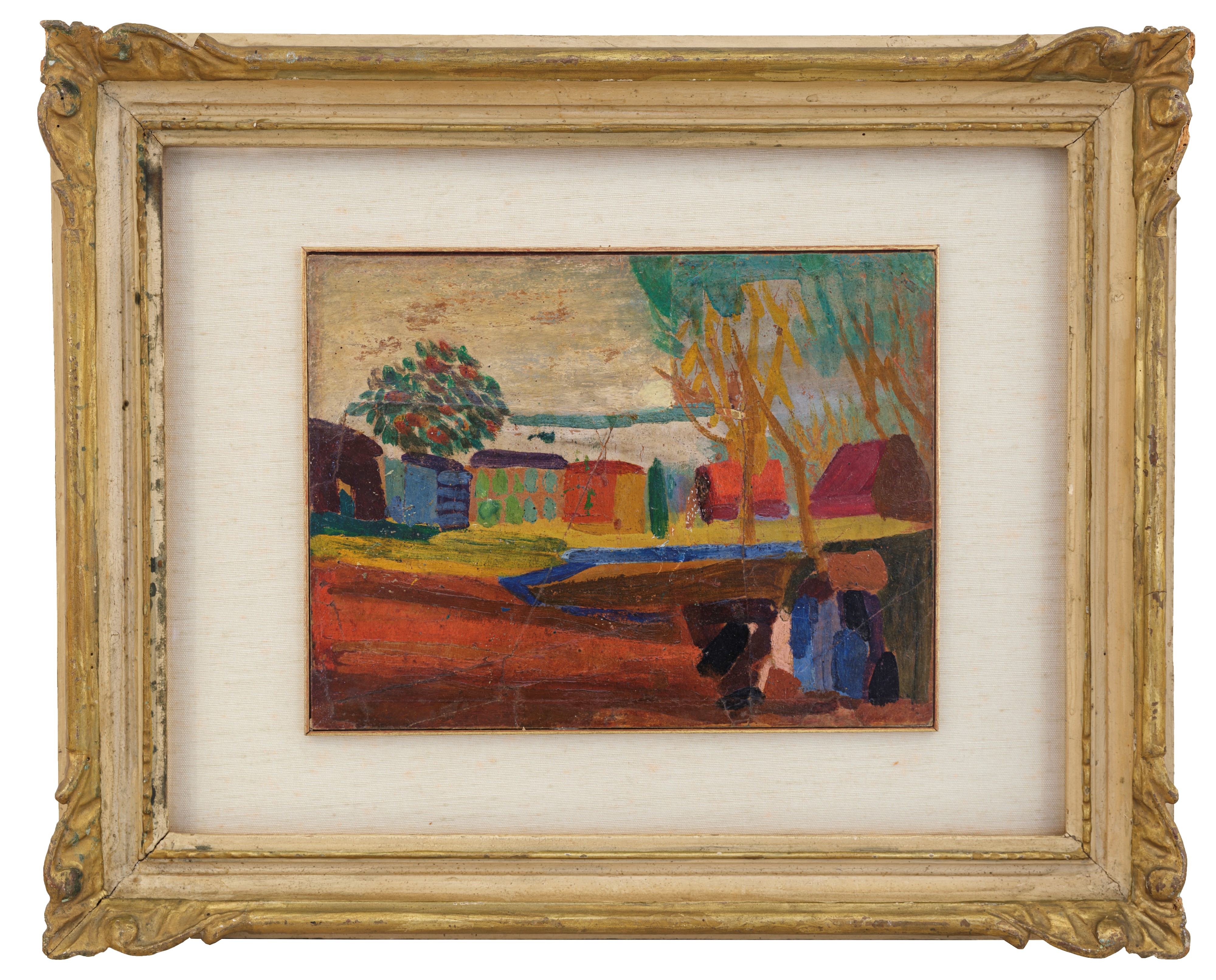 Gino Rossi - Paesaggio, olio su cartone