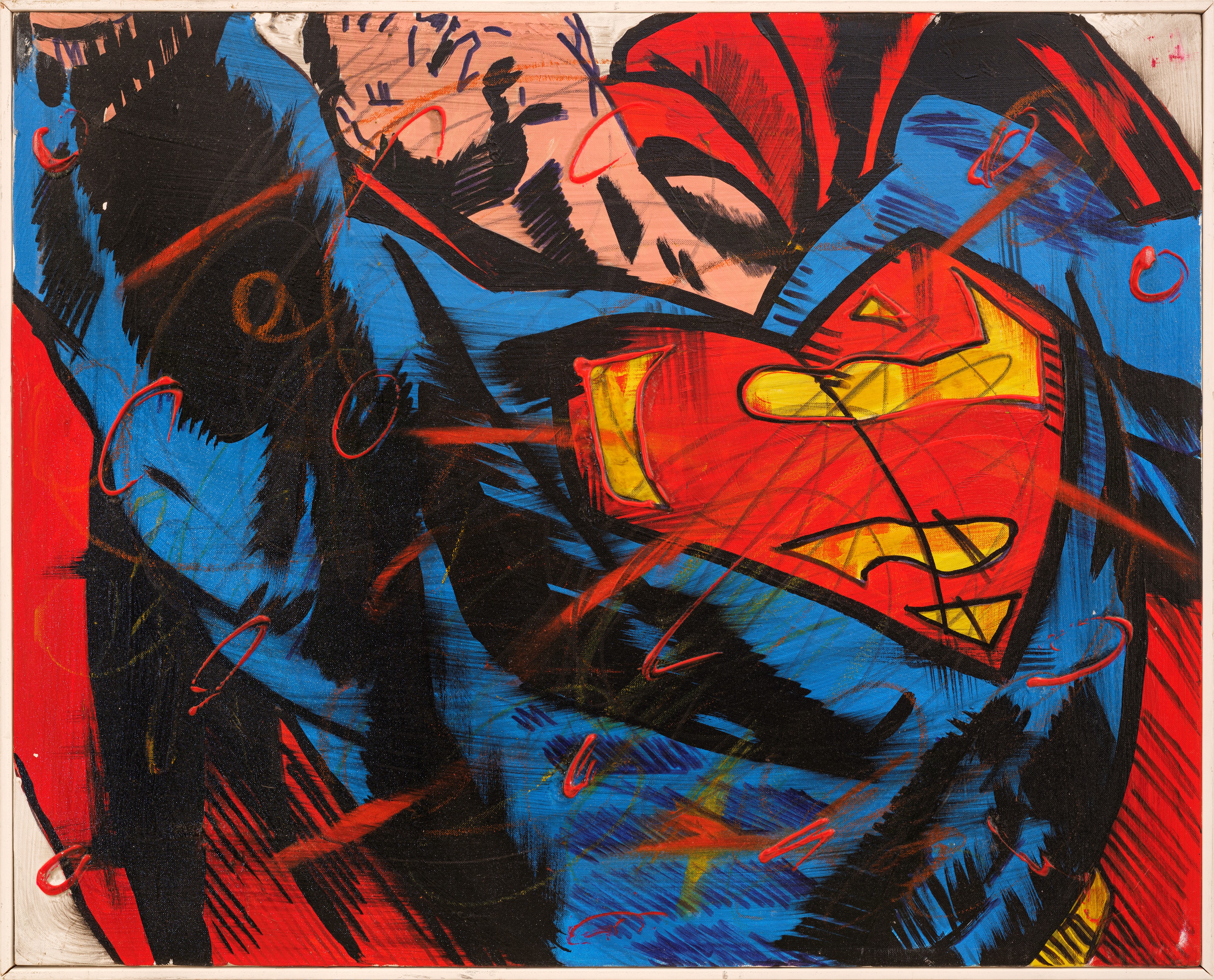 Luciano Manara - Superman, olio su tela