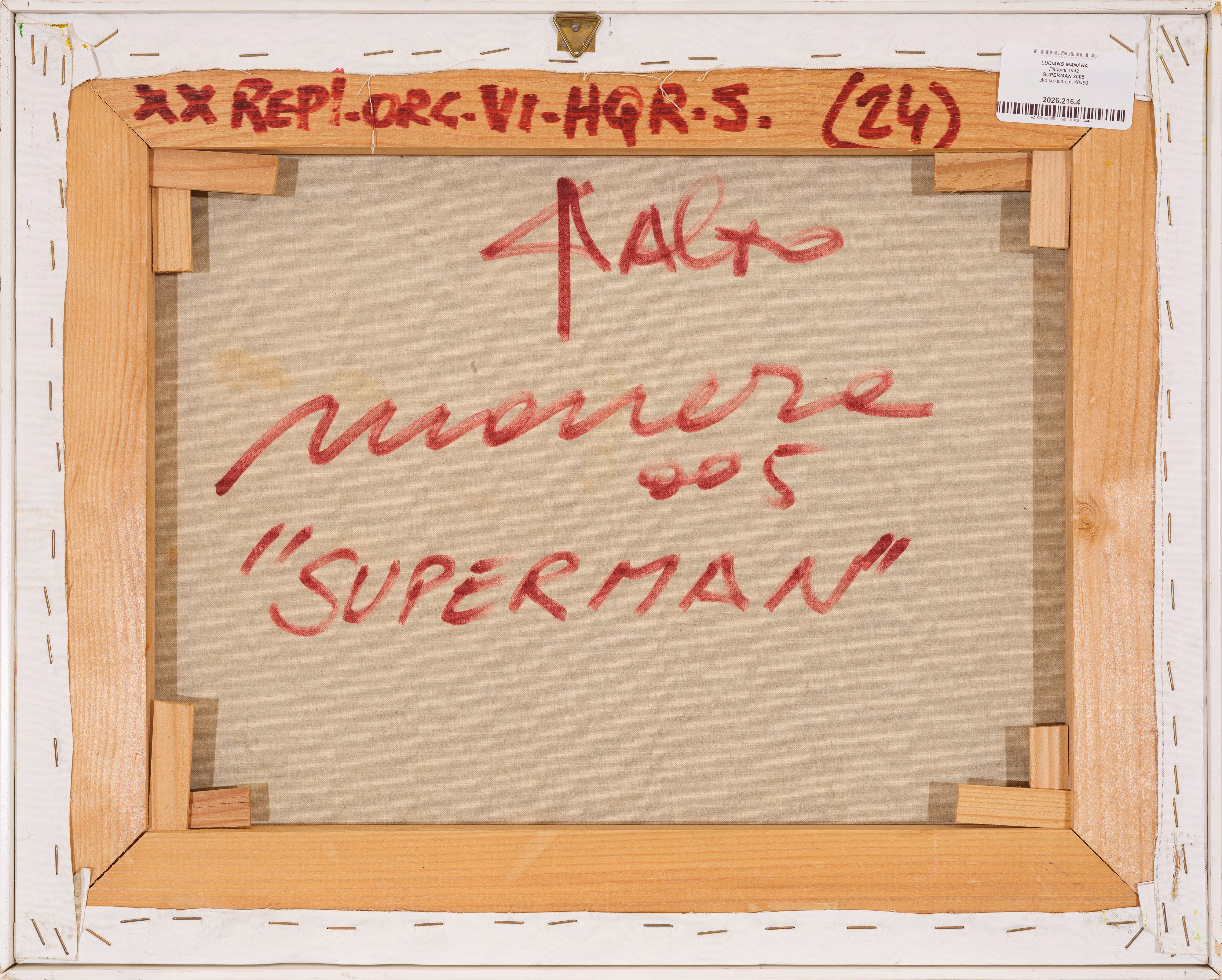 Luciano Manara - Superman, olio su tela