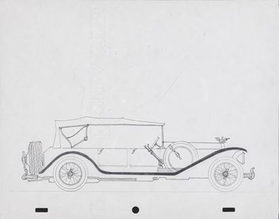 Automobile, disegno a matita su carta