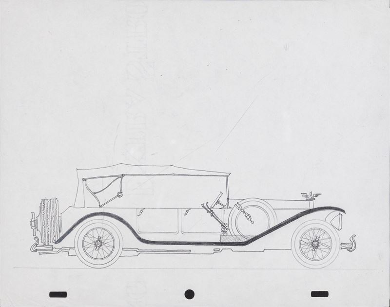 Pino Pascali - Automobile, disegno a matita su carta